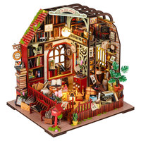 Kit DIY de niche à livres vintage avec lumière LED, kit miniature en bois pour insertion dans une étagère