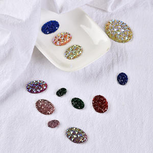 Adesivo in resina di lusso <span class=keywords><strong>per</strong></span> scarpe con diamanti in resina acquatica con fondo piatto e strass eleganti di forma ovale - Product Image 5