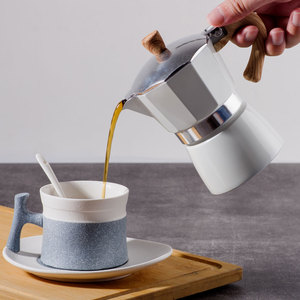 <span class=keywords><strong>Cafetera</strong></span> Moka de Acero Inoxidable 304 y Aluminio 430 con Mango de Madera, Apta para Estufa de Inducción, <span class=keywords><strong>Cafetera</strong></span> <span class=keywords><strong>Italiana</strong></span> para Espresso - Product Image 2