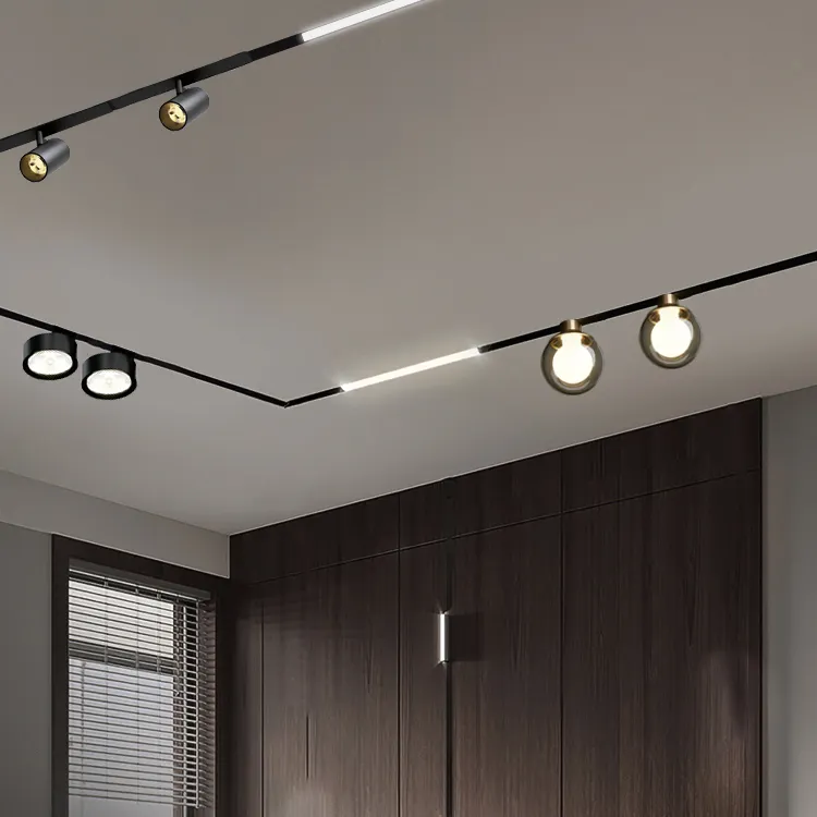 Bekleidungs geschäfte Weiß Dimmbar Kommerziell 48V Smart Indoor Rail Light System Scheinwerfer  LED-Schienen leuchte