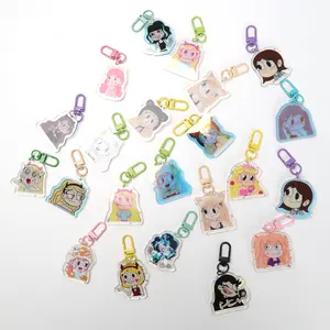 Custom Print Color Anime Acrylic Keychain Translucent Pendant Sublimation Blank Acrylic Keychain Epoxy