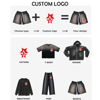 Groothandel 100% katoen zware katoenen streetwear T-shirt en shorts set hoge kwaliteit custom print T-shirt en short sets