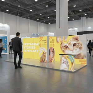 Stand d'exposition modulaire en tissu de Chine 20x20 avec mur graphique en tissu tendu double face - Product Image 4