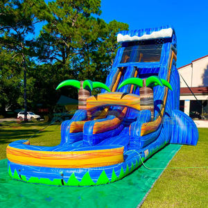 Tobogán Inflable Comercial Azul para Adultos, Tobogán de Agua de PVC de 2 Carriles, Toboganes de Agua Inflables para Niños y Adultos para Exteriores y Hogar - Product Image 2