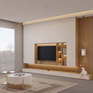 Trendy Modern <b>LED</b> <b>TV</b> Stand Space-Saving MDF Wooden <b>Cabinet</b> <b>for</b> Living Room Bedroom or Small Apartment <b>for</b> Hotels - Product Image 3