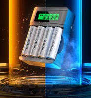Kit de chargeur de batterie intelligent LCD USB WEIJIANG à 4 emplacements, résistant au feu, pour piles rechargeables AA AAA NiMH, chargeur universel portable