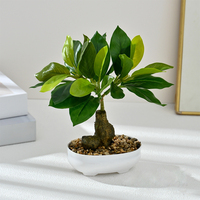Tanaman Hijau Buatan Berkualitas Tinggi Dekorasi Pot Hiasan Kecil Dalam Ruangan Kain Pixel 24cm Bonsai
