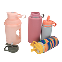 Bouteille d'eau pliable en silicone minimaliste, écologique, sans BPA, portable, 74 oz