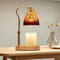 Lampe chauffe-cire électrique en métal, diffuseur de parfum sans fumée, avec minuterie et intensité réglable, pour bricolage, décoration et aromathérapie, veilleuse