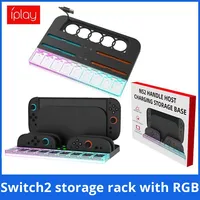 Vente en gros pour 2 stations de charge HBS2804 avec RGB et emplacements pour jeux, en plastique ABS+PS, station d'accueil personnalisée en vrac pour les revendeurs d'accessoires