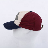 Casquette de baseball unisexe personnalisée style streetwear, en coton sergé délavé, non structurée, à 5 panneaux, avec patch imprimé, effet vieilli, modèle Dad Hat