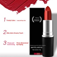 Ensemble de rouges à lèvres authentiques sans logo en gros, hydratant, longue durée, teinte rouge pur à base de pâte de haricots pour un effet blanchissant