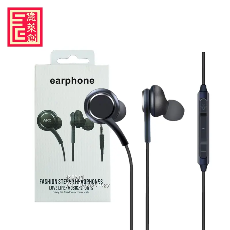 Fone de ouvido EO-IG955 para samsung s8, headset preto estéreo