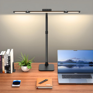 Led Desk Lamp Metal Touch Control Dual Head <b>Clamp</b> <b>Light</b> For Office Study Reading - Product Image 1