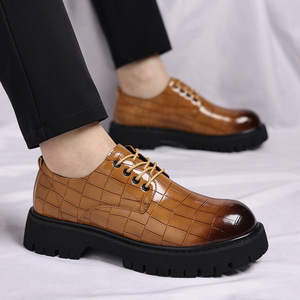 British Men's Waterproof Genuine Leather Closed Toe Shoes Oxford Handmade Wedding Formal Business Casual Anti-Slip <b>Buckle</b> <b>Straps</b> - Product Image 4