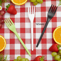 Greenday BPI Compostable PLA Kit Wegwerpbare Bestekset Zwart Heavy Duty Wegwerpbare Bestek Vork voor Buitenpicknick Kamperen Fruit