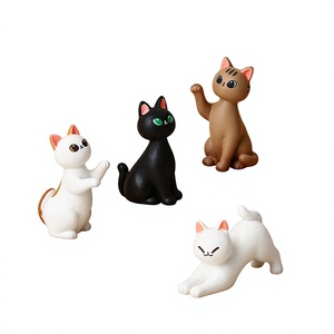 Colección de Figuritas de Resina de Animales en Poses: Gato de la Suerte que se mueve, se estira, se agacha y se sienta. Juguetes de Cápsula para Vending de Plastilina y <span class=keywords><strong>Slime</strong></span> para Amantes de los Gatos. - Product Image 3