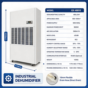 Déshumidificateur industriel vertical haute capacité 480L/D pour la restauration après inondation et le contrôle de l'humidité dans les grandes ateliers - Product Image 2