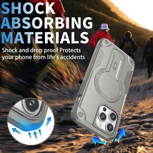 Fundas Magnéticas para Teléfono Móvil con Diseño Blindado de TPU y PC, Resistentes a Impactos, con Soporte Plegable para iPhone 17Pro Max/16/15/14/13/12/11 - Product Image 4