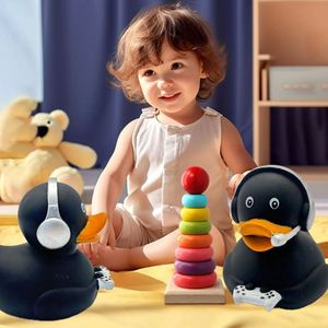 Lot de 3 poules d'eau en caoutchouc de 3 pouces pour jeux e-sportifs, jouet de bain flottant cognitif unisexe pour la sécurité en salle de bain, avec logo personnalisé, à presser - Product Image 3