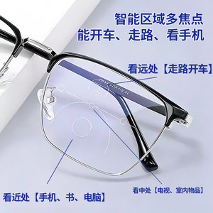 Gafas de lectura de alta gama Danyang, lentes de resina, antiluz azul, montura semititanio, unisex, para personas mayores, 1079 - Product Image 4