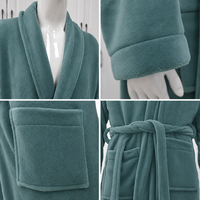 Peignoir personnalisé avec logo, col châle, en flanelle corail, broderie naturelle, pour la maison et coffret cadeau, unisexe, fournisseur