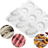 Moule en silicone Medeleine pour la décoration de gâteaux, 6 cavités, antiadhésif, outil de cuisine DIY pour la cuisson de gâteaux