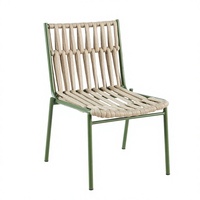 Chaises d'extérieur modernes empilables en corde tressée, haute résistance, pour café et salle à manger, avec structure en acier – Échantillon disponible