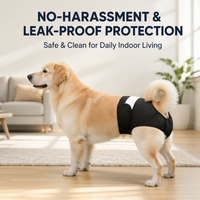 Culotte absorbante réutilisable pour chienne, respirante en maille, super absorbante, avec trou pour la queue, ajustable pour toutes les tailles
