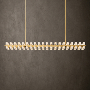 Lámpara colgante de cristal rectangular moderna con barra ajustable, candelabro lineal para comedor, decoración de lujo para el hogar - Product Image 5