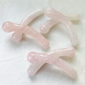 Natuurlijke roze kristallen penisvormige massage-staaf met ronde kop, <span class=keywords><strong>dildo</strong></span> van rozenkwarts, yoni-massage-staaf voor vrouwen, seksspeeltje - Product Image 6