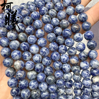 Vente en gros de perles de sodalite bleue en forme de flocon de neige de 4 à 12 mm, pierres précieuses bleues, lisses, rondes, naturelles, sodalite bleue