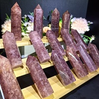 Pierre naturelle de haute qualité à vendre, pointe de quartz fraise énergétique pour la décoration de la maison ou comme cadeau
