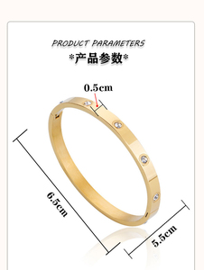Pulsera Nueva <span class=keywords><strong>de</strong></span> Acero Inoxidable Chapada en Oro <span class=keywords><strong>de</strong></span> 18K <span class=keywords><strong>de</strong></span> 6MM/4MM con Trébol <span class=keywords><strong>de</strong></span> Cuatro <span class=keywords><strong>Hojas</strong></span> y Diamantes, Ideal para Regalos <span class=keywords><strong>de</strong></span> Boda y Fiestas - Product Image 5