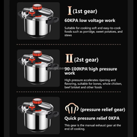 Casserole à pression en acier inoxydable, contrôle de la pression à 2 vitesses, durable, libération rapide, ustensile de cuisine facile à nettoyer, compatible avec les cuisinières à gaz