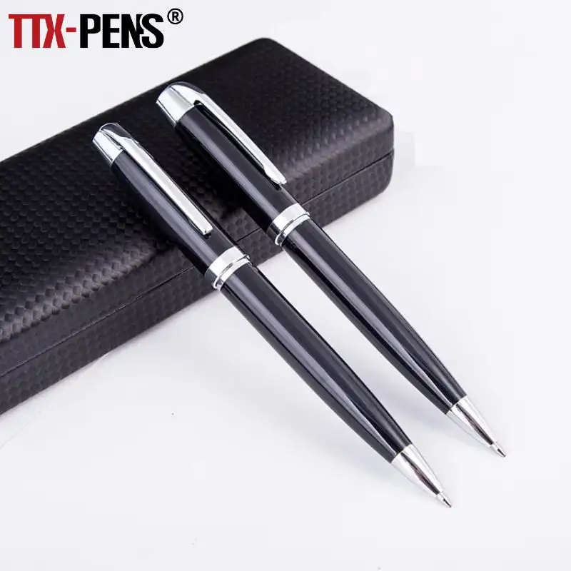 TTX Elegant Aluminum Luxury Heavy Calligraphy Gift Ball Point Pen With Custom Logo Printing Engraving Advertising Metal Ball Pen