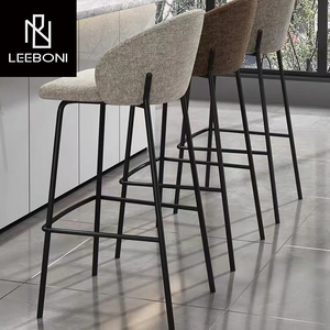 Leeboni تصميم فاخر عصري جلد ميكروفايبر ومصنعي بارستول معدني - Product Image 3