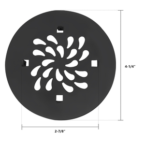 Grille de drain de douche au sol moderne noire mate de 4-1/4 pouces, écologique, anti-corrosion, légère et facile à installer - Product Image 3