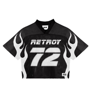 Tontons Custom Made Cropped Mesh Boxy Football Jersey <b>Polyester</b> Football Jersey Soccer <b>Tshirts</b> - Product Image 1