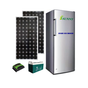 4USUNNY <span class=keywords><strong>Bon</strong></span> Prix 24V DC Fabricante de tubos de hielo solar 190L <span class=keywords><strong>Ice</strong></span> Réfrigérateur Congélateur con panel solar integrado y batería - Product Image 5