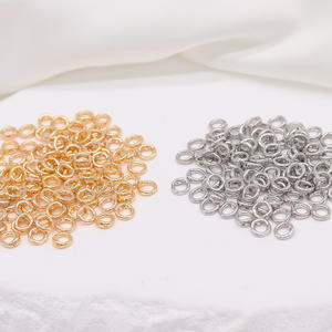 Fábrica Atacado 14K Banhado A Ouro Duplo Buraco Porco Nariz Anel Conexão End Anel DIY Bead Pulseira Colar Acessórios - Product Image 4