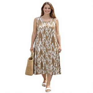 Vestido Casual Elegante y Cómodo para Mujer, Estampado Floral, Largo hasta la Rodilla, Silueta Relajada, Ideal para Vacaciones - Product Image 1