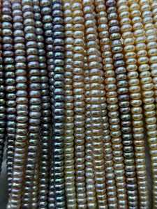 ไข่มุกบาร็อคทรงแบนขนาด 6.5-7.5 มม. สีธรรมชาติ สำหรับทำเครื่องประดับ สีขาว ชมพู ม่วง ขายส่ง - Product Image 1