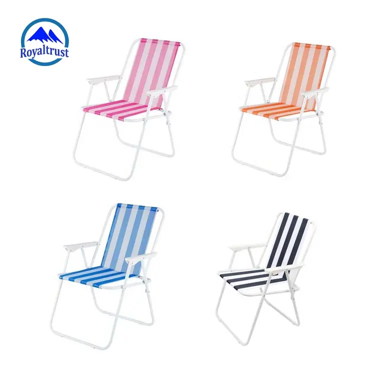 Customized Steel Frame Beach Chair Canvas Easy Portable Lightweight Outdoor Foldable Chair For Beach