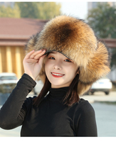 Chapeaux en fourrure de renard véritable pour femmes, chauds pour l'hiver, unisexes, tricotés, en fourrure véritable, avec pompons en fourrure moelleux