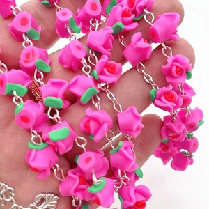 Arcilla polimérica de color rosa púrpura, cuentas de arcilla polimérica, para el cuidado de los objetos funerarios, venta al por mayor - Product Image 4