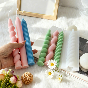 Moule en silicone de qualité alimentaire 2026 pour bougies torsadées transfrontalières, à rayures longues, pour bougies colonne ondulées DIY, écologique et compatible lave-vaisselle - Product Image 1