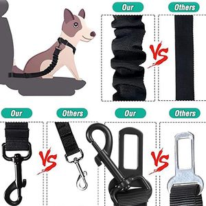 Cheaper & High Quality Nylon Adjustable Retractable Safety <b>Dog</b> Seat Belt Elastic <b>Dog</b> Car Harness Leash - Product Image 3