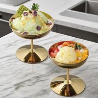 304 RVS dessertbeker met steel, metalen coupé schaal, ijs- en fruitschaal, cocktailglas voor café, bar, hotel, feest