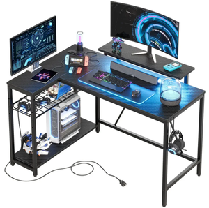 ALINUNU Custom LOGOL Type LED Gamingtafel met ingebouwde stroomaansluiting en monitorstandaard, geschikt voor computers en schrijven - Product Image 1